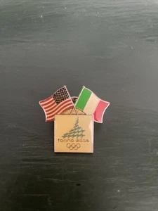 Olympia-Anstecknadel Torino USA UND ITALIENISCHE FLAGGEN 2006 - Bild 1 von 3