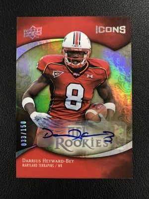 2009 Upper Deck Icons #112 Darrius Heyward-Bey Rookie Auto /150 Maryland - Image 1 of 2