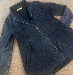 Testimony Los Angeles Reba Jacket in Dusk Faux Denim Look French Terry Size XL - Picture 1 of 12