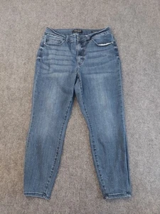 Judy blue Jeans Womens 16 W Relaxed Fit Stretch Blue Medium Wash Whiskered - Picture 1 of 14