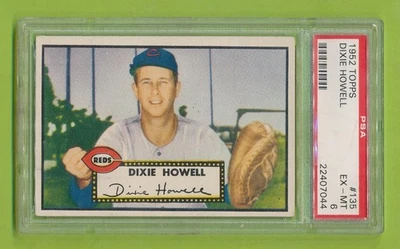 1952 Topps Red Back - Dixie Howell (#135)  Cincinnati Reds  PSA 6 - Image 1 of 2