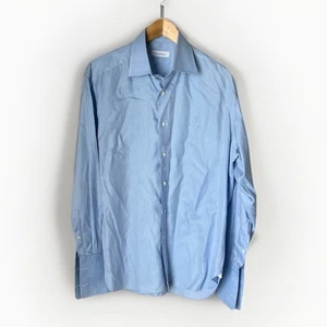Ermenegildo Zegna Blue And White Thin Striped Cotton Dress Shirt - Picture 1 of 11