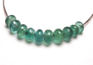 PRETTY GREEN EMERALD SMOOTH RONDELLE 10! BEADS 512N 2.4x1.4mm to 3.0x1.9mm - Picture 1 of 1