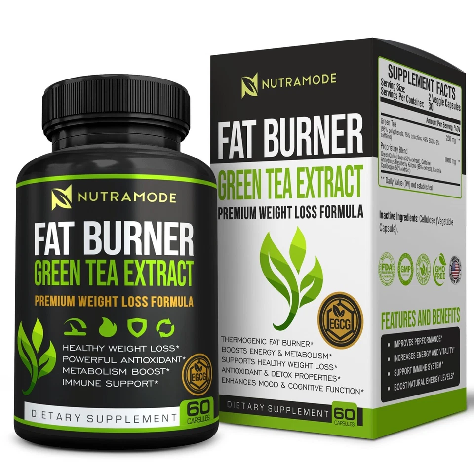 Green Tea Extract Belly Fat Burner Supplement with EGCG Appetite Suppressant  - Image 1 of 4