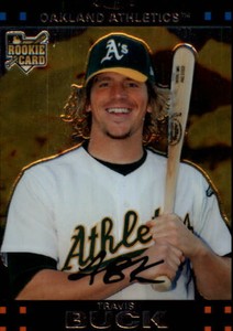 2007 Topps Chrome Oakland Athletics Baseball Card #310 Travis Buck RC