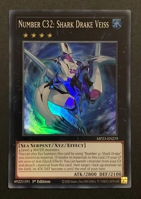 Number C32: Shark Drake Veiss - MP23-EN279 - Super Rare - 1st Edition - YuGiOh - Image 1 of 3