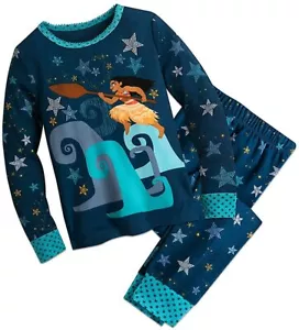 Disney Store Moana 2 PC Long Sleeve Tight Fit Cotton Pajama Set Girl Size 6 - Picture 1 of 1