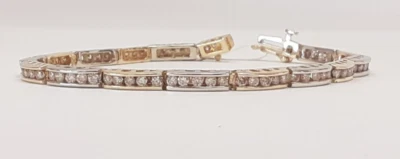 Brazalete Tenis Estate Diamante Barlink 14K Multi Tono Oro Amarillo y Blanco 1.35ct Foto 1 de 4