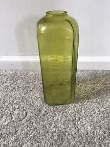 Vtg Yellow Green AVAN HOBOKEN 11” ROTTERDAM Gin Liquor Bottle Applied Seal
