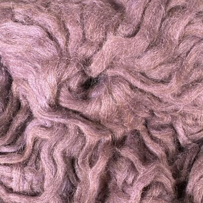 100% Huacaya Alpaca Pencil Roving Brown Over Dyed Purple Soft 2.3 Oz - Image 1 of 2