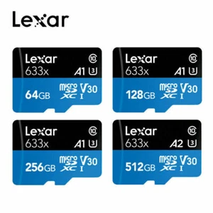 Lexar 633X 128GB 256GB 512GB U3 V10/V30 A1/A2 C10 MicroSD XC TF Memory card - Picture 1 of 11