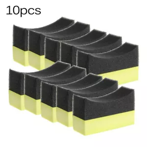 10Pcs Car Wheel Washer Tyre Tire Dressing Applicator Curved Foam Sponge Pad - Picture 1 of 13