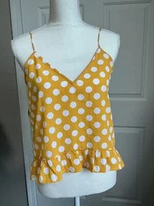 Volcom Womens Read The Room Spaghetti Strap Cami Top polka dot - Picture 1 of 11
