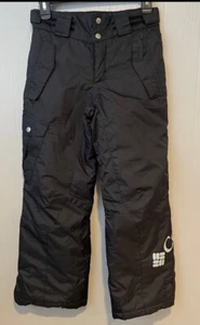 Black COLUMBIA Waterproof Snow Ski Pants Kids Boys or Girls Size MEDIUM M 10-12 - Picture 1 of 8