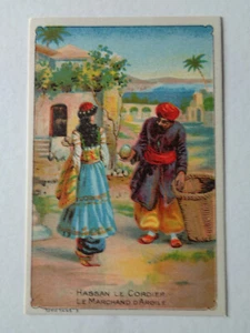 CHROMO IMAGE CHOCOLAT HASSAN LE CORDIER LE MARCHAND D'ARGILE SERIE 5445: 3 - Picture 1 of 2