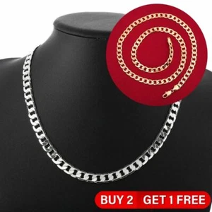 925 Sterling Silver Thick Solid Men 12MM Curb Chain Necklace 16"-30" Or Bracelet - Picture 1 of 28