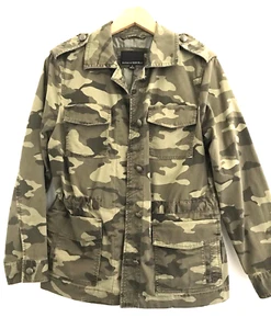 BANANA REPUBLIC Womens Jacket Green Camo Military Sz S Adjustable Waist Relaxed - Picture 1 of 9