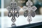 1-5/8" Pardon Crucifix Miraculous & Saint St Benedict Medals Rosary Cross Charm