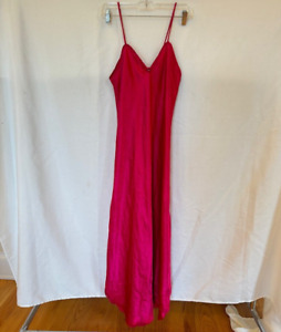 Vintage Christian Dior Slip Lingerie Nightgown Fuchsia Pink Satin Size S/M
