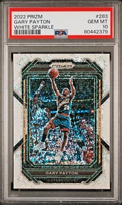 2022 Panini Prizm GARY PAYTON White Sparkle PSA 10 - Picture 1 of 2