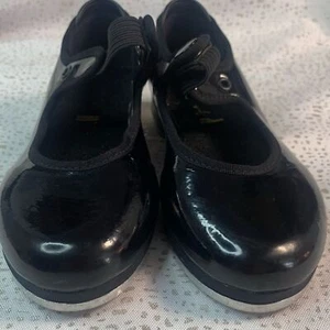 BLOCH Black Tap Shoes Non Skid Pad Ball Bloch Taps Elastic Child's Girls Sz, 10 - Picture 1 of 7