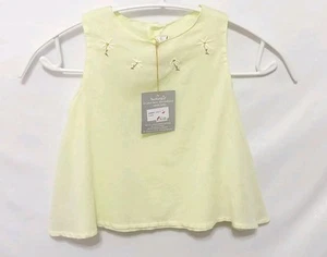 Berlingot Toddler Dress 1-2 Years Flower Chartreuse made in France Easter Summer - Picture 1 of 7