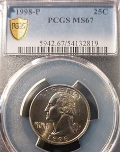 1998 P Washington Quarter PCGS Certified MS67 - Picture 1 of 2