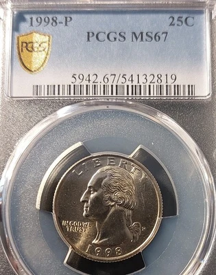 1998 P Washington Quarter PCGS Certified MS67 - Image 1 of 2