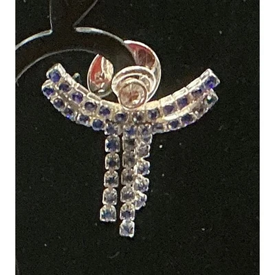 Avon Guardian Angel September Birthstone Pin Rhinestone Blue Silver - Image 1 of 2