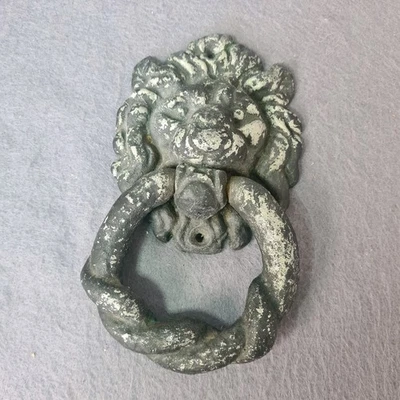 Vintage Heavy Cast Iron Lion Head Door Knocker Painted  - image 1 of 4