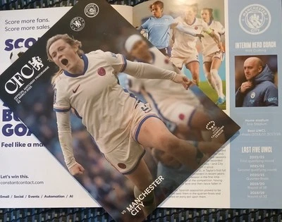 CHELSEA WOMAN v MANCHESTER CITY WOMANS CHAMPIONS LEAGUE PROGRAMME 27/03/2025  - Image 1 of 2