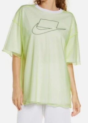 Nike Sportswear Camiseta en Blanco NSW Capa de Tul DD4529-738 Mujeres Talla XL Amarillo Neón Foto 1 de 4