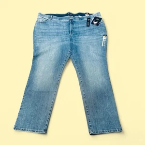 Lee Jeans plus Womens 30W Long Relaxed Fit Straight Leg Mid Rise Dark Wash - Picture 1 of 9