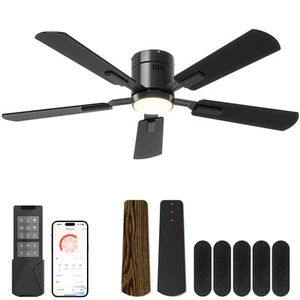Ceiling Fan, 52" Low Profile Ceiling Fans with Lights and Remote/APP Control,... - Picture 1 of 9