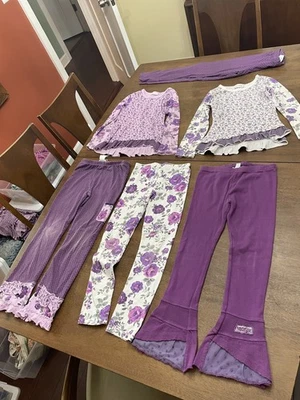 Naartjie Niños Púrpura Rosa Floral Top Acampanado Leggings Paquete Lote Talla 6 Multi Impresión Foto 1 de 3