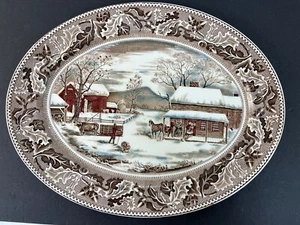 Home For Thanksgiving Historic America By Johnson Brothers Platter- Has Repair - Picture 1 of 10