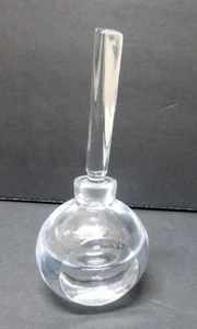 Mikasa Crystal Round & Flat Sided Crystal Perfume Bottle -Triangle Stopper - Picture 1 of 4
