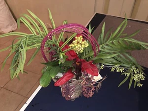 Flower Plant Basket In A Pot With Handle Home Outdoor Floral Decoration NEW TAGS - Picture 1 of 5