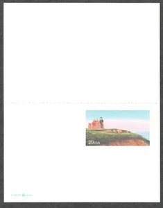 US. UY42. 20c+20c. Black Island Lighthouse. Unfolded Reply Postal Card. MNH 1999 - Picture 1 of 2