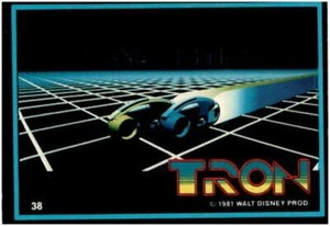 TRON MOVIE 1981 DISNEY TRADING CARDS DONRUSS 1982 BRUCE BOXLEITNER BASE CARD 38