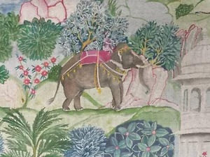 Elefantes y Animales Tela Lino 280cm Ancho Cortina Ciego Tapizado - Imagen 1 de 9