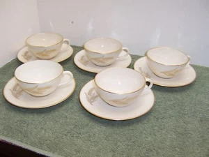 Lenox Wheat Pattern R-442 Cup and Saucer Set of 5 - Picture 1 of 8