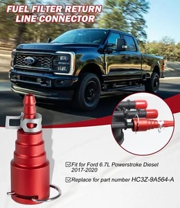Aluminum Alloy Fuel Filter Return Line Connector for 6.7L 17-20 Ford Powerstroke - Foto 1 di 11
