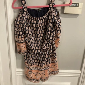 My Michelle Girl Size L Lined Cold Shoulder Romper W Elastic Waist Teen, Tweens - Picture 1 of 11