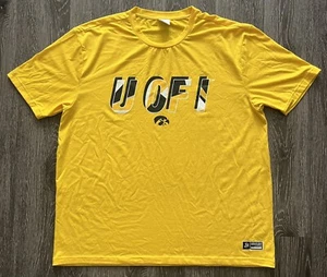 University of Iowa Hawkeyes U of I Yellow Short Sleeve Shirt Sideline Size 3XL - Picture 1 of 7
