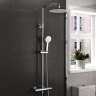 Exposed Thermostatic Shower Mixer Bathroom Twin Head Large Valve Round/Square