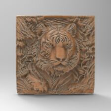3D Printable Tiger Haed Plaque Flat Back STL File For CNC Router Printer Laser