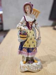 Sitzendorf Porcelain Figurine – Flower Girl with Basket of Blooms - Picture 1 of 1