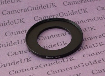 39mm to 58mm Male-Female Stepping Step Up Filter Ring Adapter 39mm-58mm  - Image 1 of 2