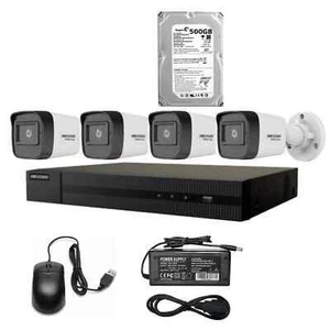 HIKVISION Kit Videosorveglianza Nvr POE 4 Canali TELECAMERE IP POE 2 MPX 500GB - Foto 1 di 6